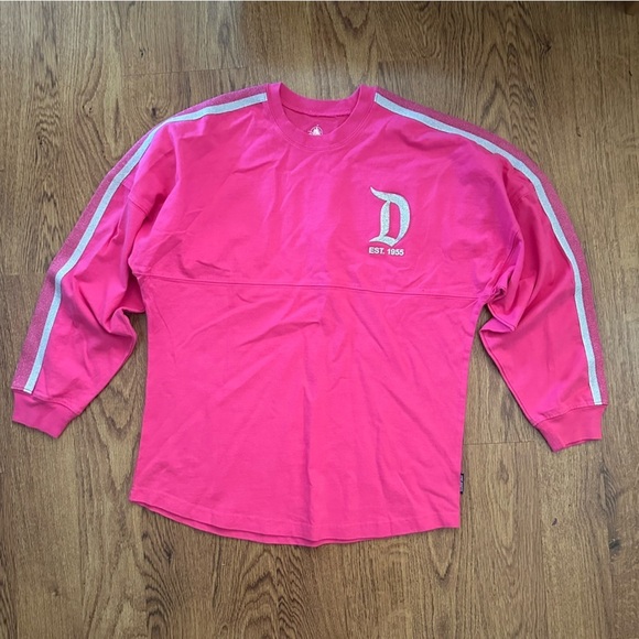Disney Tops - Disney Parks Hot Pink Silver Spirit Jersey size small long sleeve cotton fan